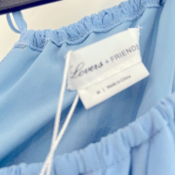 NWT $298 LOVERS + FRIENDS Womens M Powder Blue Lucy Maxi Dress Sleeveless Stars. - Picture 7 of 12